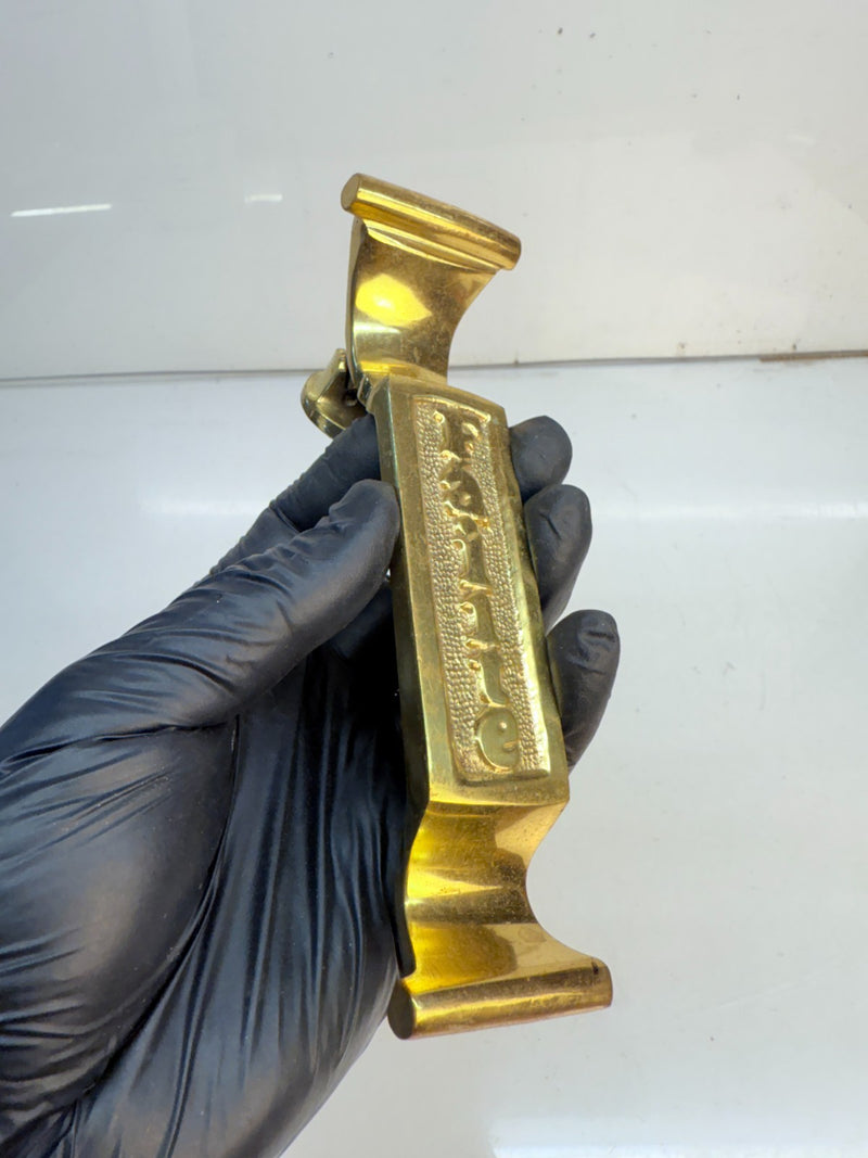 VINTAGE ANTIQUE BRASS Failte Gaelic "WELCOME" KNOCKER 6.5" B68-14