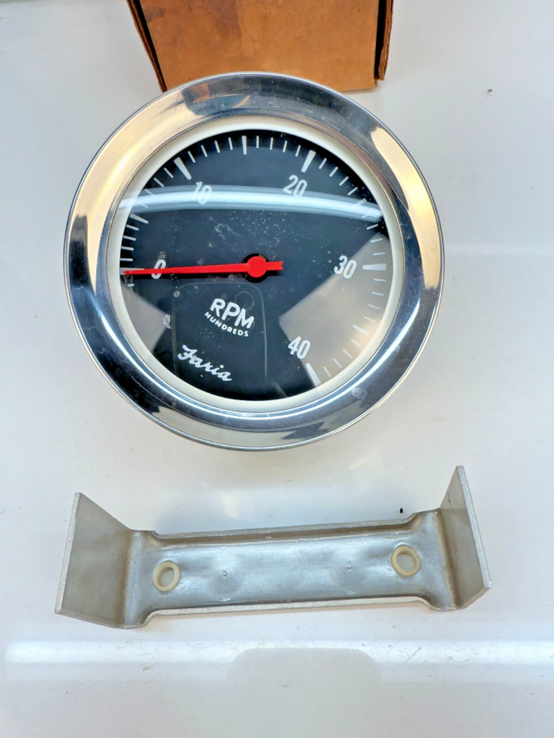 Vintage Original NOS 1960's Faria Tachometer 4,000 4K RPM B62-12