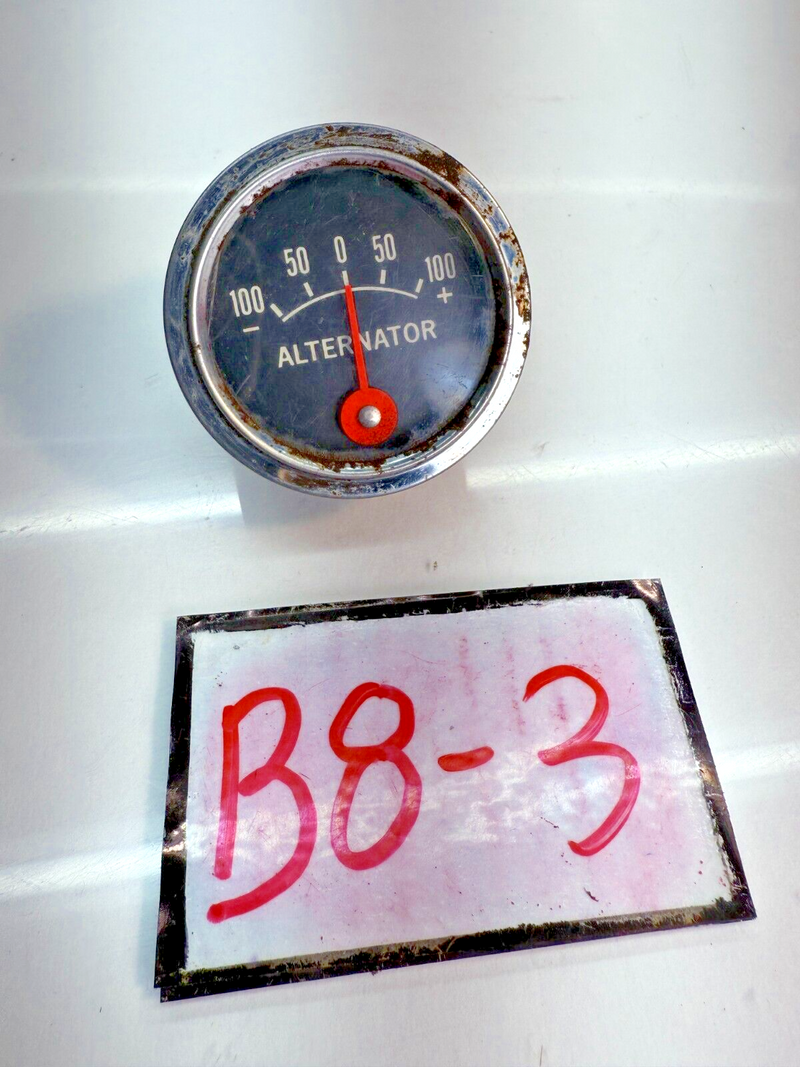 Vintage Ammeter Alternator Gauge Auto, Tractor, Marine 100-0-100 610556 B8-3