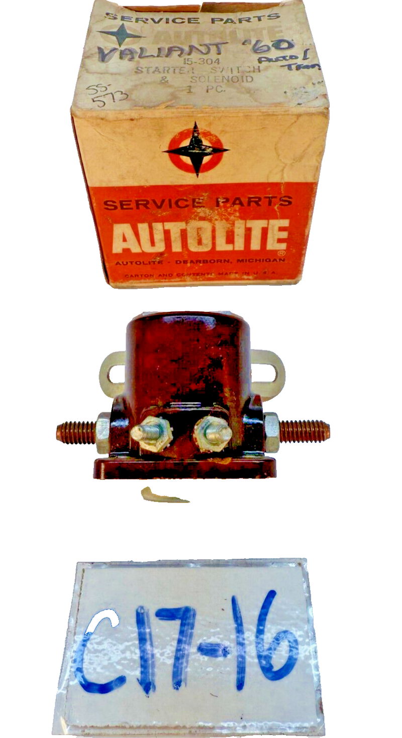 NOS Standard 12 Volt Starter Solenoid SS573 1960-62 Valiant Mopar 2095330 C17-16