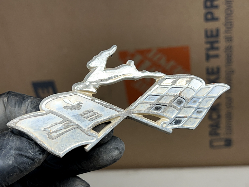 Set of Original 1960 Impala Gold Impala X Flags Quarter Emblem Badges 60 B24-3