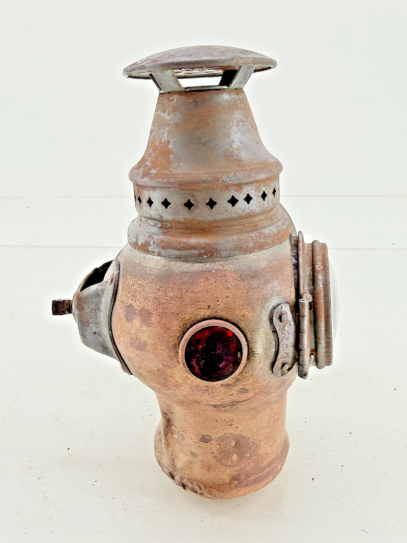 Vintage Adlake Non-Sweating Balanced Draft Lamp Red Ford Model T Rat Rod C37