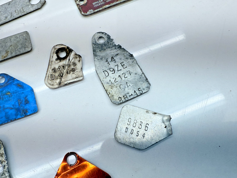 60- Vintage OEM LOT Metal Plate Tag VIN Plate Badge Emblem Serial Data ID B65-28