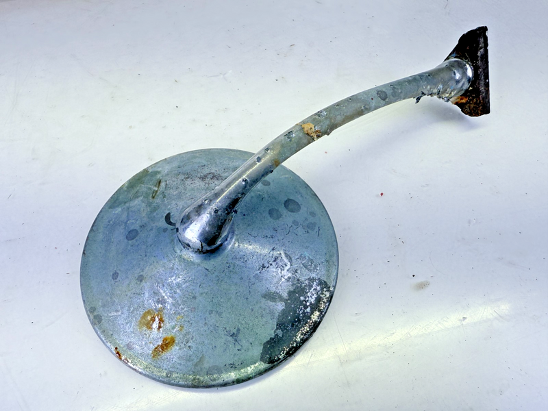 Vintage 4" Clamp On Door RAT ROD ROUND Mirror **GREAT PATINA** C27-21