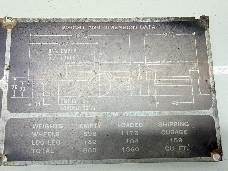 Original Master Data Plate Trailer Maint. Cable Splicer 617M-67 Willys C44-22