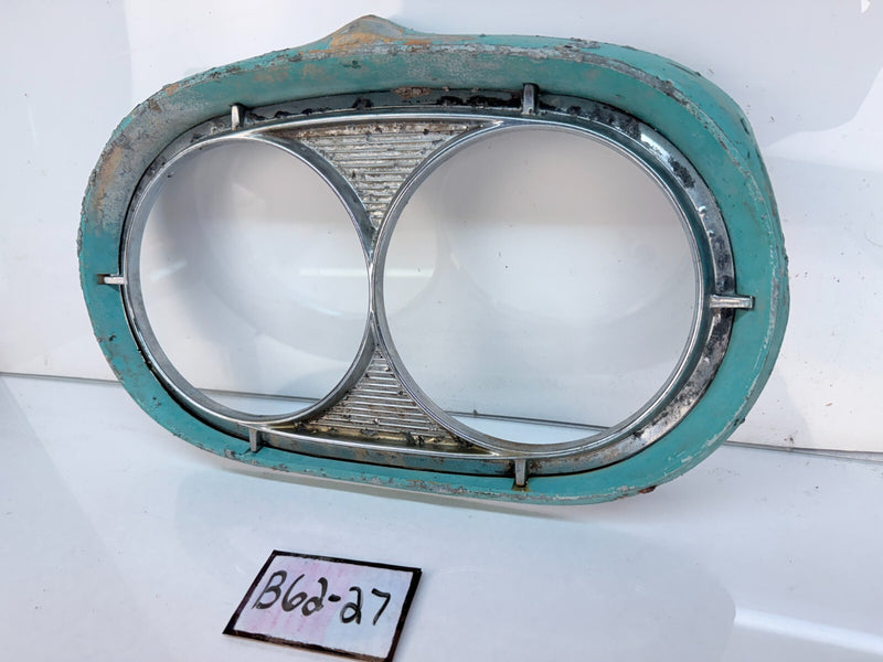 Vintage OEM 1958 Edsel Ranger Headlight Bezels 13061 head light Trim Ring B62-27