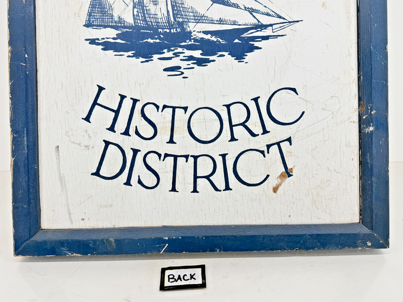 Vintage 2-Sided 2'x3' Wood Sign Entering/Leaving Middle Haddam Historic District