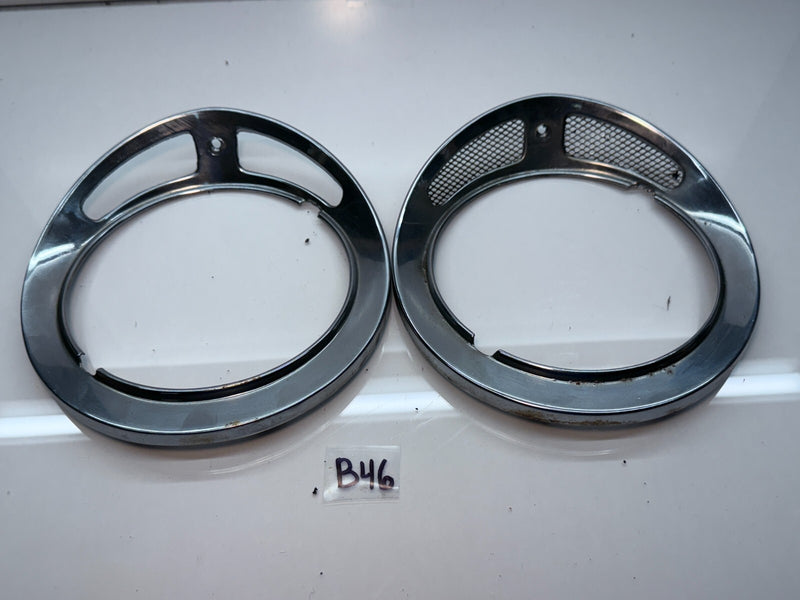 OEM 1980 - 1987 JAGUAR XJ6 HIGH LOW CHROME HEADLIGHT TRIM BEZEL RINGS SET B46