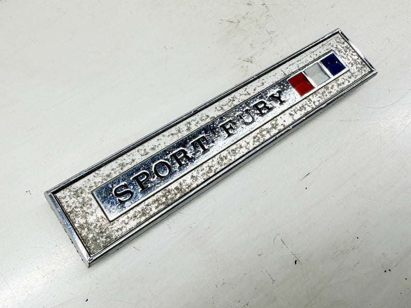 OEM 1967 PLYMOUTH SPORT FURY DOOR PANEL EMBLEM MOPAR 2788485 E10-107