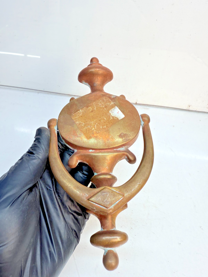 VINTAGE ANTIQUE BRASS TRADITIONAL DOOR KNOCKER 9" B68-15