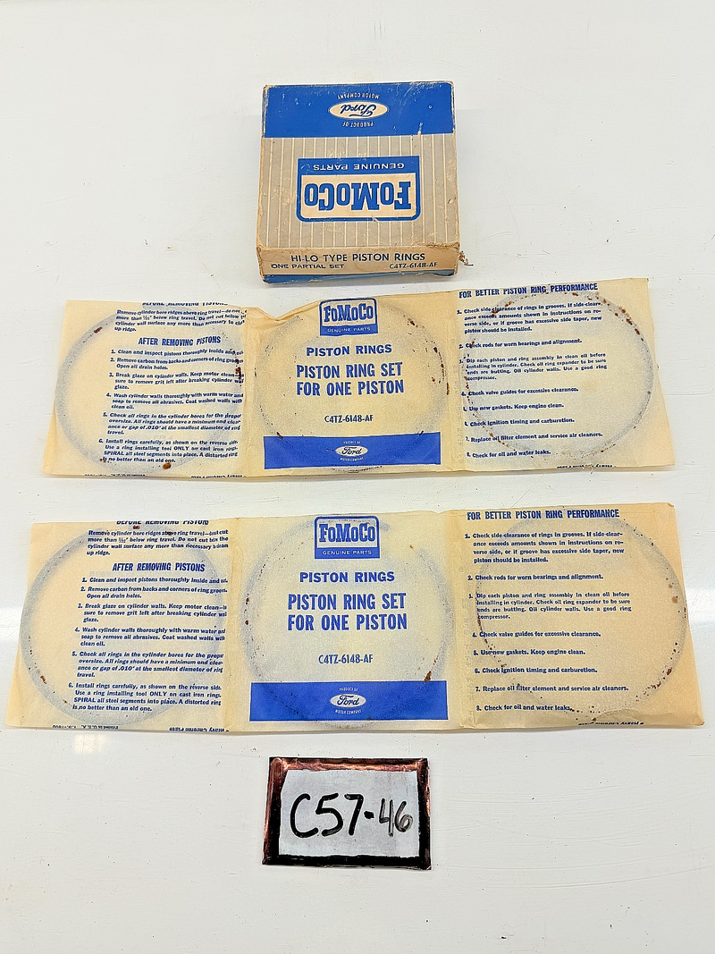 NOS 1964 1965 1966 1967 Ford 330 H/D Std HI-LO PISTON RINGS SET C57-46