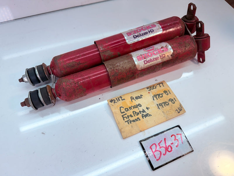 NOS VINTAGE PAIR Rear Shocks 1970 - 1981 Camaro Firebird Trans Am B56-37