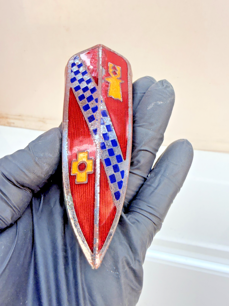 Vintage Original 1939 Buick Cloisonne Grille Ornament Emblem Badge E8-48