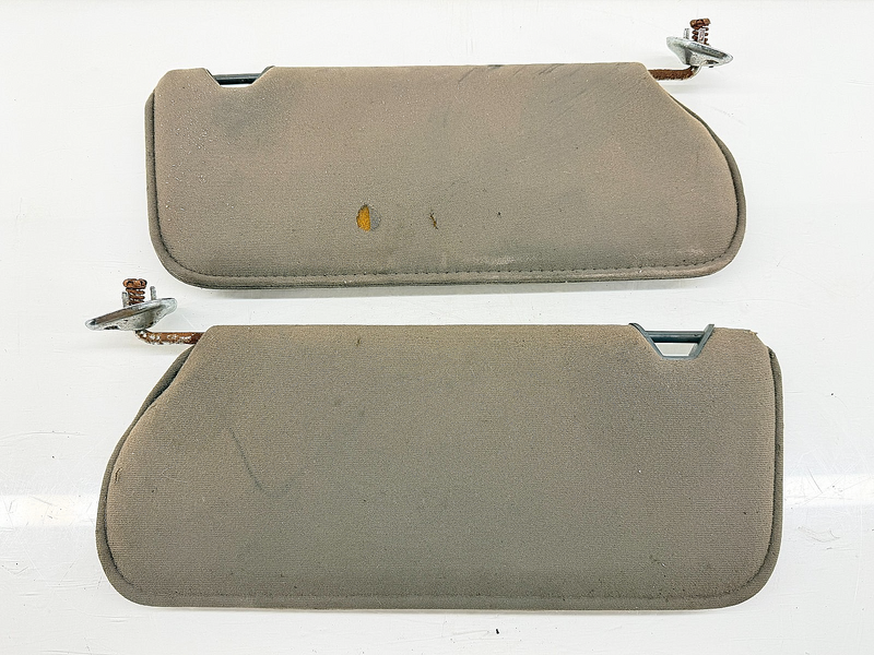OEM 1985 - 1993 Ford Mustang Gray CLOTH Sunvisors Sun Shade Visor Pair Hardtop