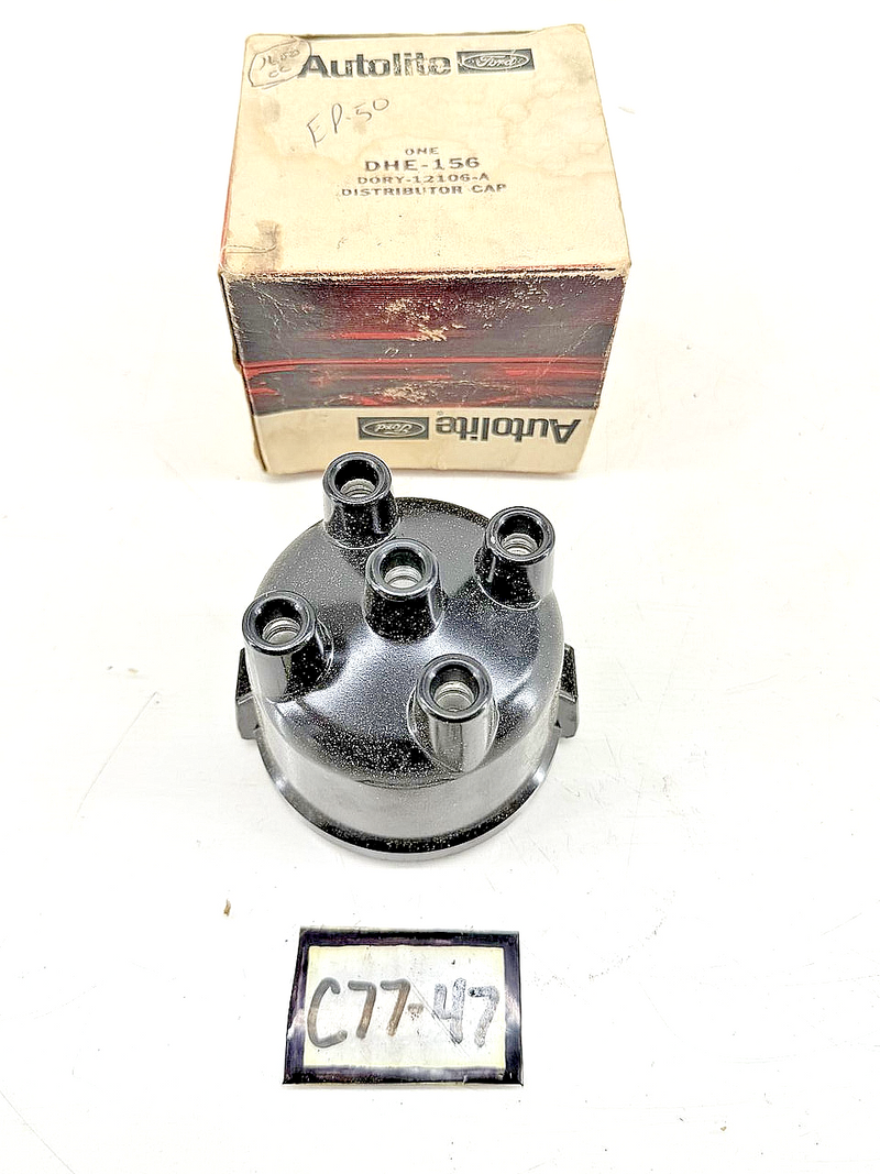 NOS AUTOLITE DHE-156 DISTRIBUTOR CAP D0RY-12106-A FORD 1600 4CYL C77-47
