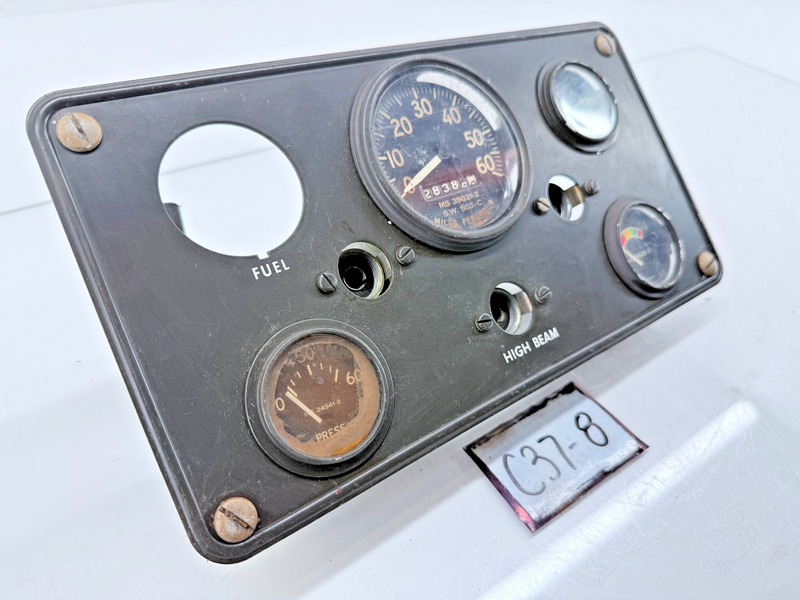 Original Jeep Willys Kaiser M38 Instrument Panel Gauge Speedometer Cluster C37-8