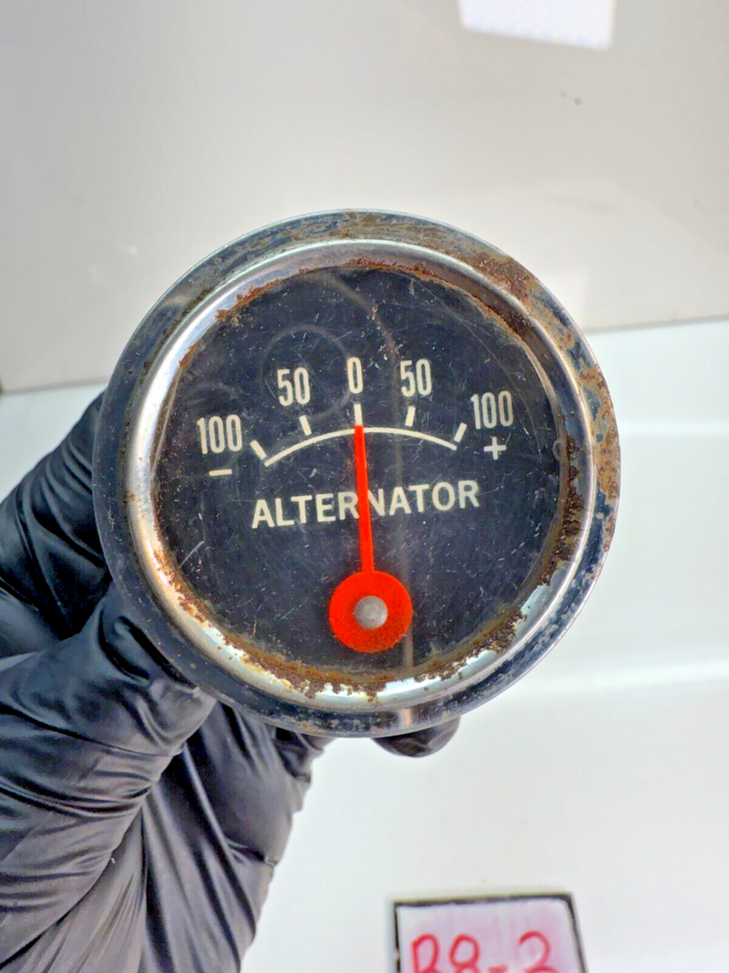Vintage Ammeter Alternator Gauge Auto, Tractor, Marine 100-0-100 610556 B8-3