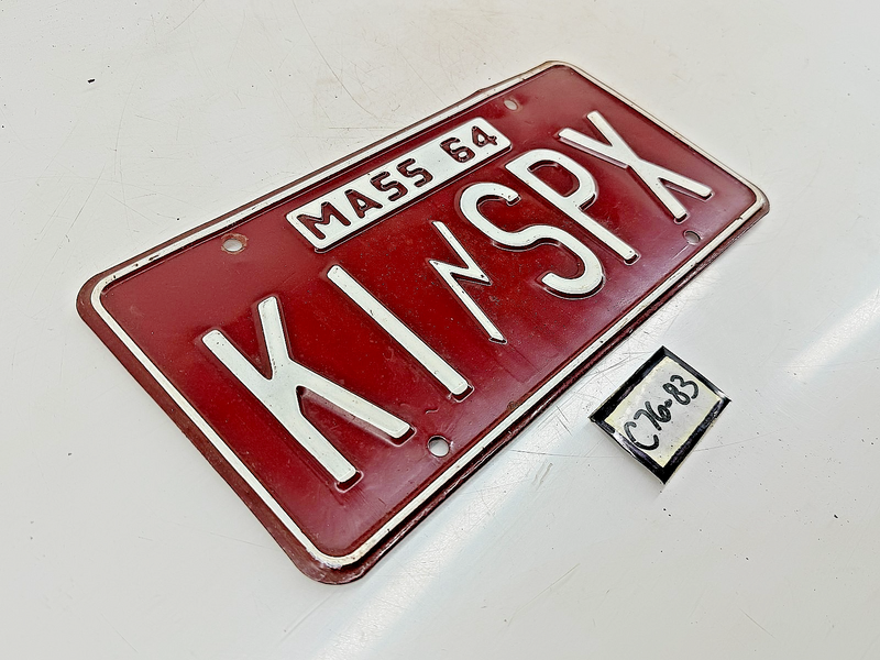 Orig. 1964 KI SPX Massachusetts Ham Amateur Radio Operator License Plate Sign MA