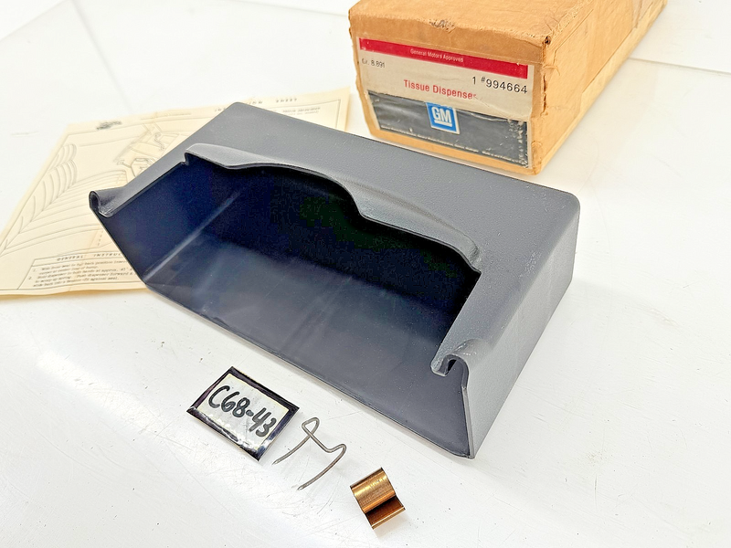 RARE NOS CHEVY IMPALA CHEVELLE CAPRICE BENCH SEAT TISSUE DISPENSER 994664 C68-44