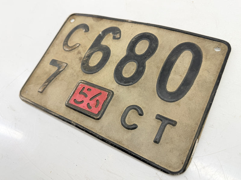 Vintage 1956 Connecticut Passenger Car License Plate C7 680 YOM CT C47-63