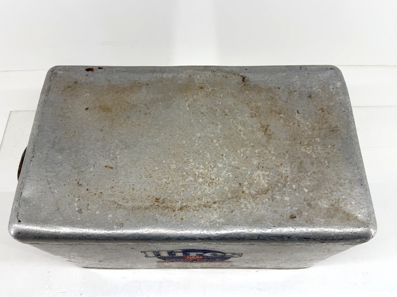 Vintage 1950s Hires Root Beer Metal Advertising Cooler Ice Chest Aluminum Picnic
