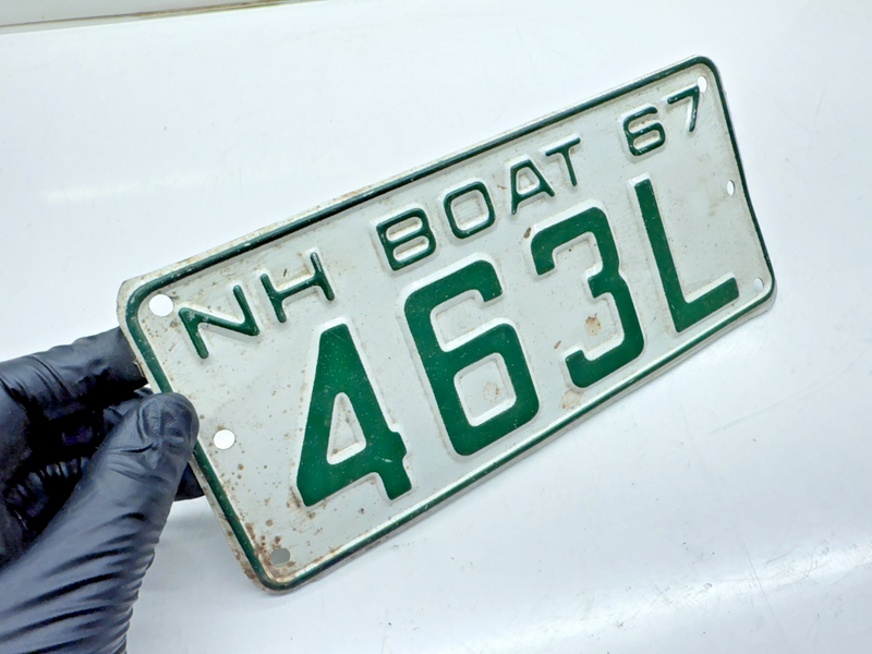 NICE!!! Vintage 1967 New Hampshire Boat License Plate 463L B84-42