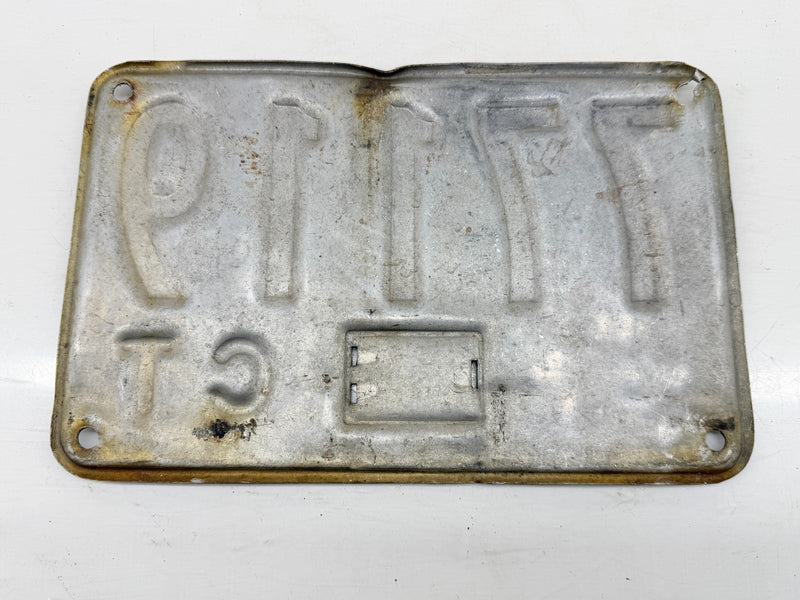 Vintage Connecticut Car License Plate 77119 CT 1950s Black White C47-64