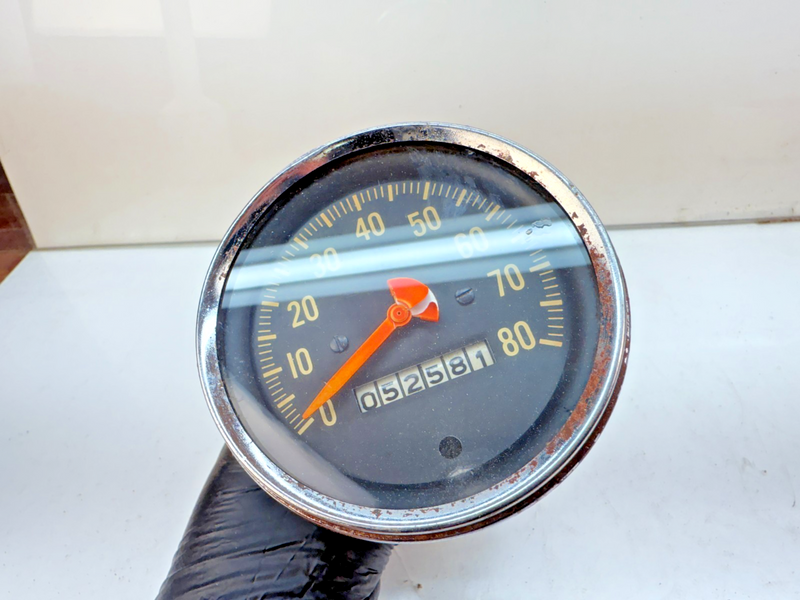 VINTAGE Stewart Warner 80 MPH 3 5/8 Speedometer Flathead SCTA TROG 818050 B45-22