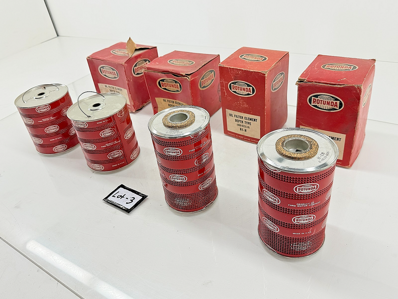 (4) NOS LOT 1958 - 1961 Ford Oil Filter Rotunda 000-6731-A / 000-6731-D