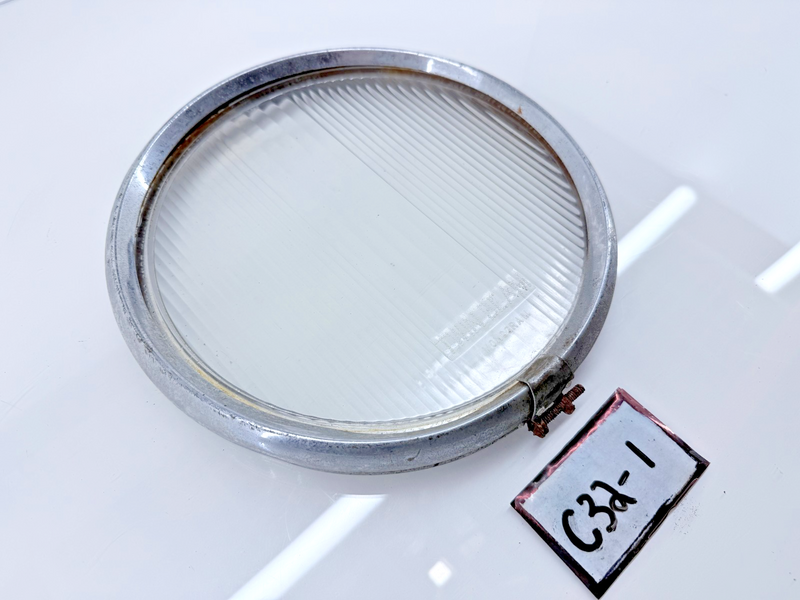 Vintage Original Monogram Twin Beam 9-15/16” Headlamp Lens & Trim Ring C32-1