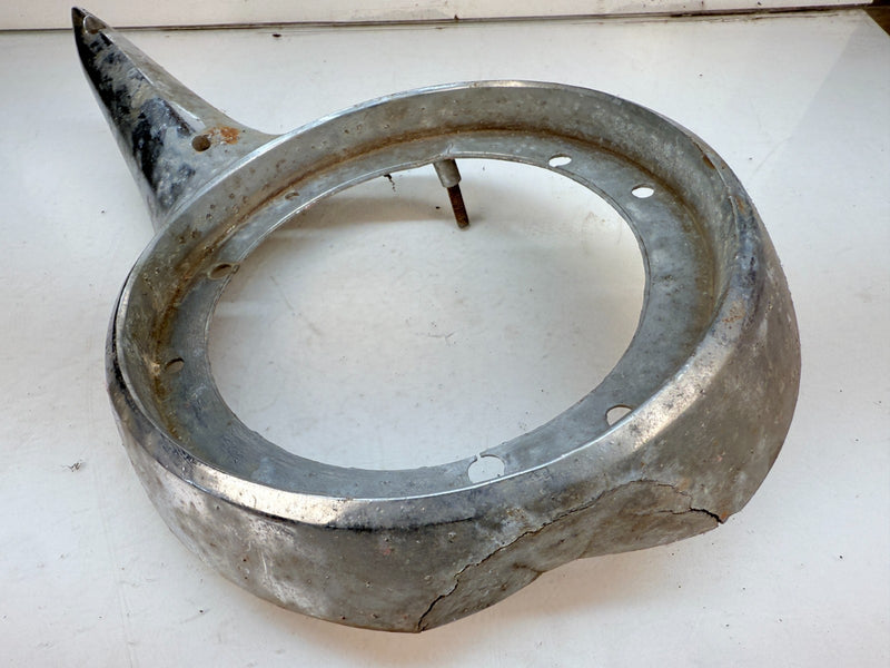 BRKN OEM 1957 FORD FAIRLANE 500 RH TAIL LIGHT HOUSING BEZEL C28-3