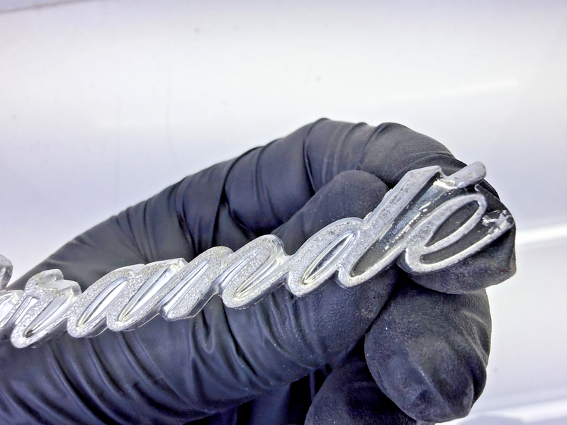 OEM 1969 1970 Mustang Grande Coupe ROOF REAR SIDE “GRANDE” EMBLEM E8-97