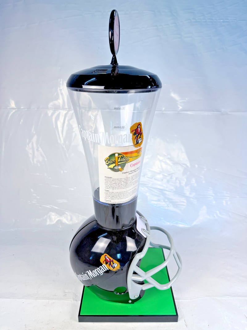 VERY RARE CAPTAIN MORGAN FOOTBALL HELMET LIQUOR DISPENSER (about 20" tall)