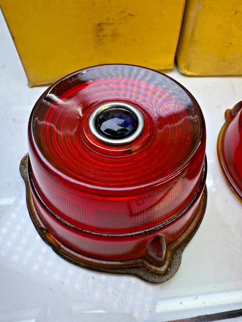 NOS OEM 1952 Ford Passenger Car Blue Dot Tail Light Lens 52 B13-27