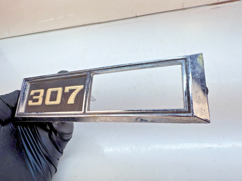 1968 1969 Chevy Impala 307 Emblem Chevrolet Fog Light Frame 3920873 E6-31