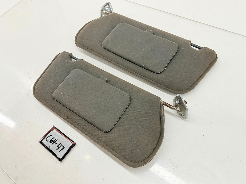 OEM 1985 - 1993 Ford Mustang Gray CLOTH Sunvisors Sun Shade Visor Pair Hardtop