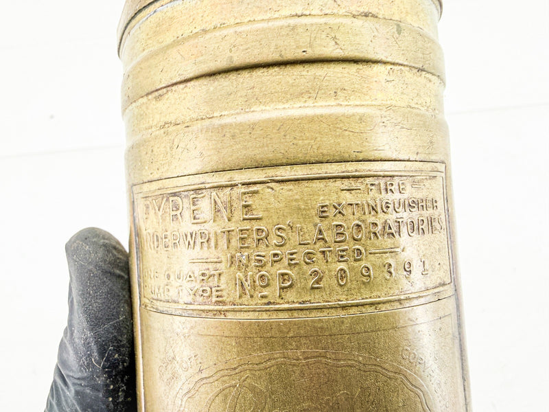 Vintage Pyrene Brass Fire Extinguisher Quart Pump Willys MB GPW Military C76-100
