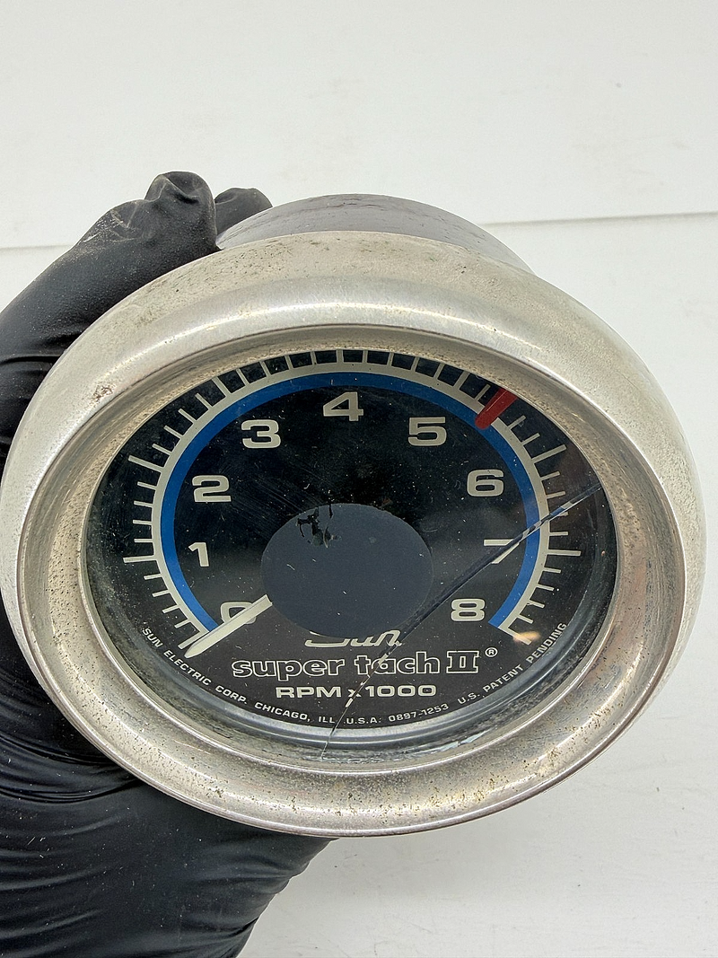 RARE 1960'S 1970'S SUN SUPER TACH 9K BLUE LINE TACHOMETER SST-709 FORD MOPAR GM