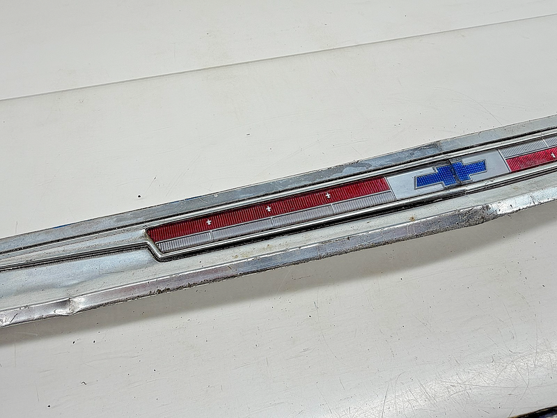 OEM 1964 Chevy Impala Belair Biscayne Hood Lip Molding Above Grille Aluminum