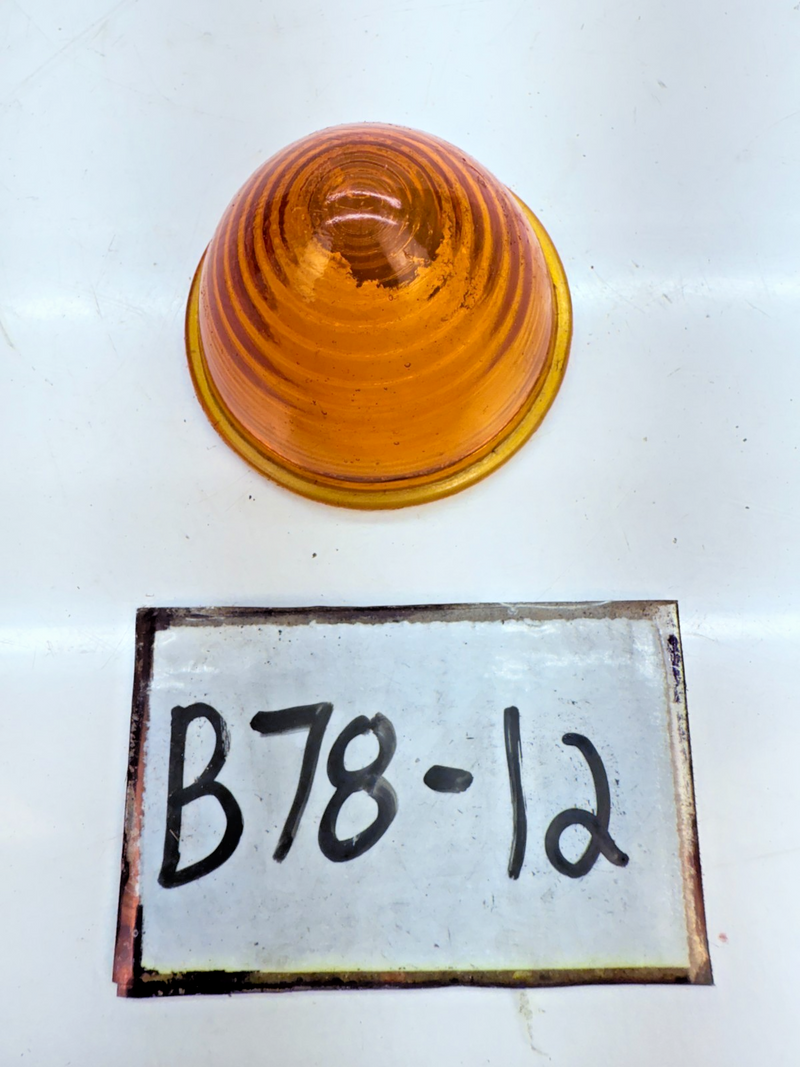 VINTAGE OEM K-D BL25 AMBER Glass Beehive Tail Light Lens B78-12