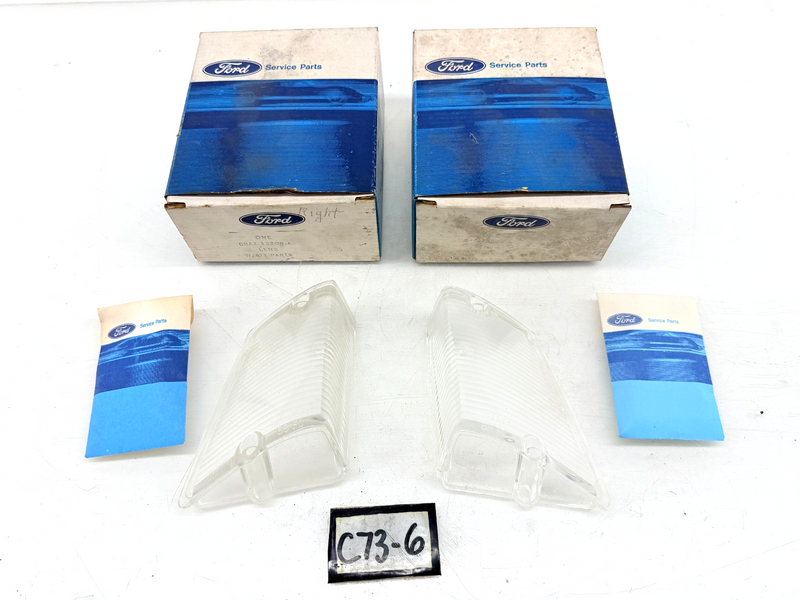 NOS 1968 FORD GALAXIE PAIR PARKING LIGHT TURN SIGNAL LENS C8AZ-13208-A 68 C73-6