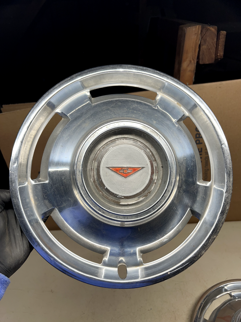 OEM 1965 65 Chevy Corvair Hubcap Rim Hub Cap Wheel Cover PAIR 13" 3962CB40 B40-5