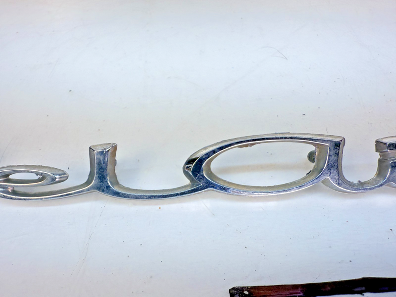 OEM 1965 1966 Chevy BelAir Chrome Script Quarter Panel Emblem Trim 4497068 E7-5