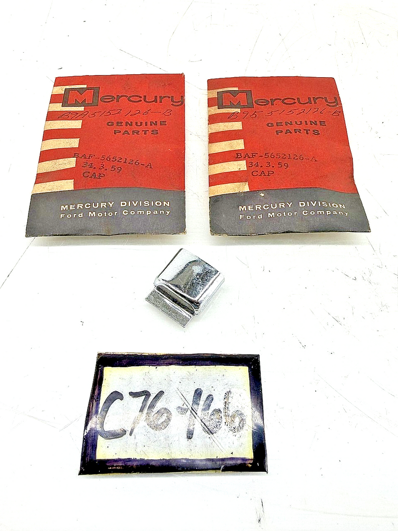 (1) NOS 1959 MERCURY CHROME END CAP BAF-5652126-A C76-166