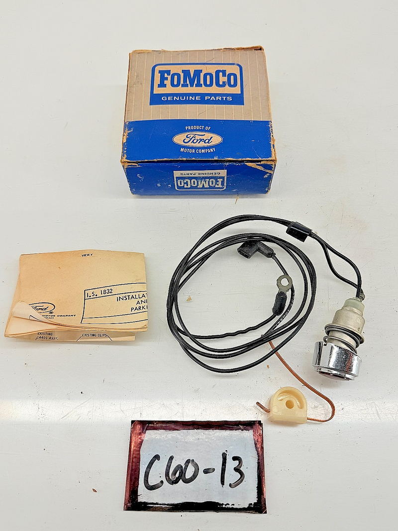 NOS 1966 FORD GALAXIE FAIRLANE PARKING BRAKE DASH LIGHT KIT C6AZ-15A852-A C60-13