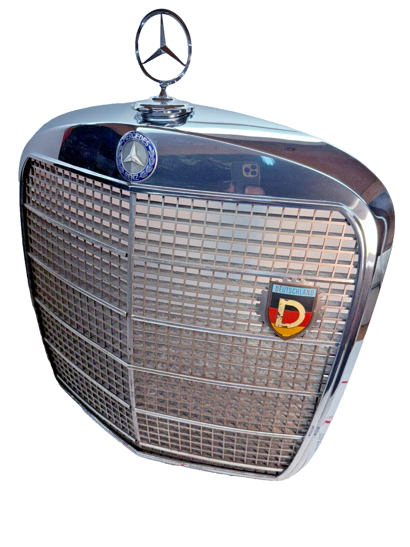 NOS? OEM Mercedes W108 W109 Radiator Shroud Guard Grill Radiator Cowl Emblem P1