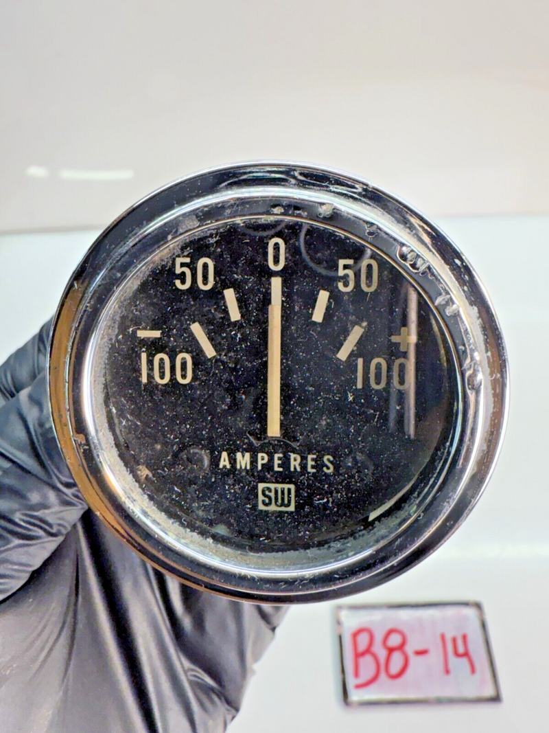 Vintage Stewart Warner Amperes Gauge W/ Bracket 1920-1945 Rat Rods B8-14