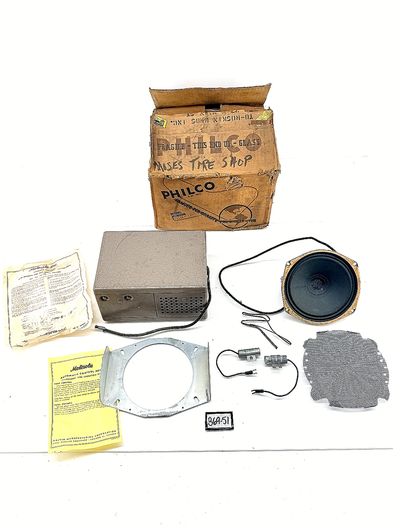 NOS Philco CR-6 6V Car Radio Complete Kit Speaker 1941 - 1947 Chevrolet B69-51