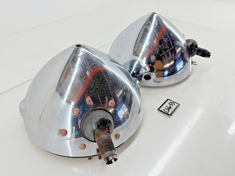 RARE OEM 1930's CADILLAC HEADLIGHTS V12 V16 CM HALL RED GREEN JEWELS HEAD LIGHTS