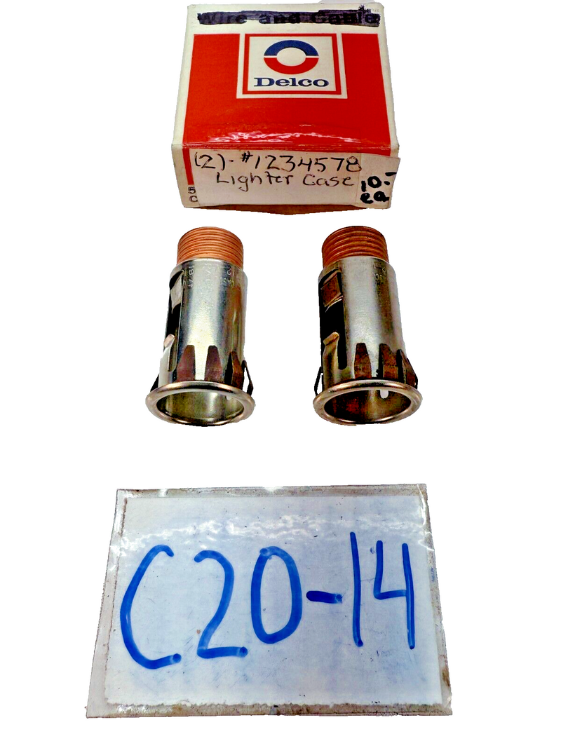(2) NOS Vintage Delco Cigarette / Cigar Lighter Case 1234578 C20-14